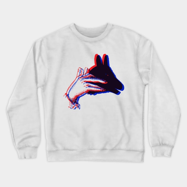 3D Shadow Puppet - PONY Crewneck Sweatshirt by Surplusweird